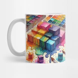 Psychedelic looking abstract illustration of art pallets Mug